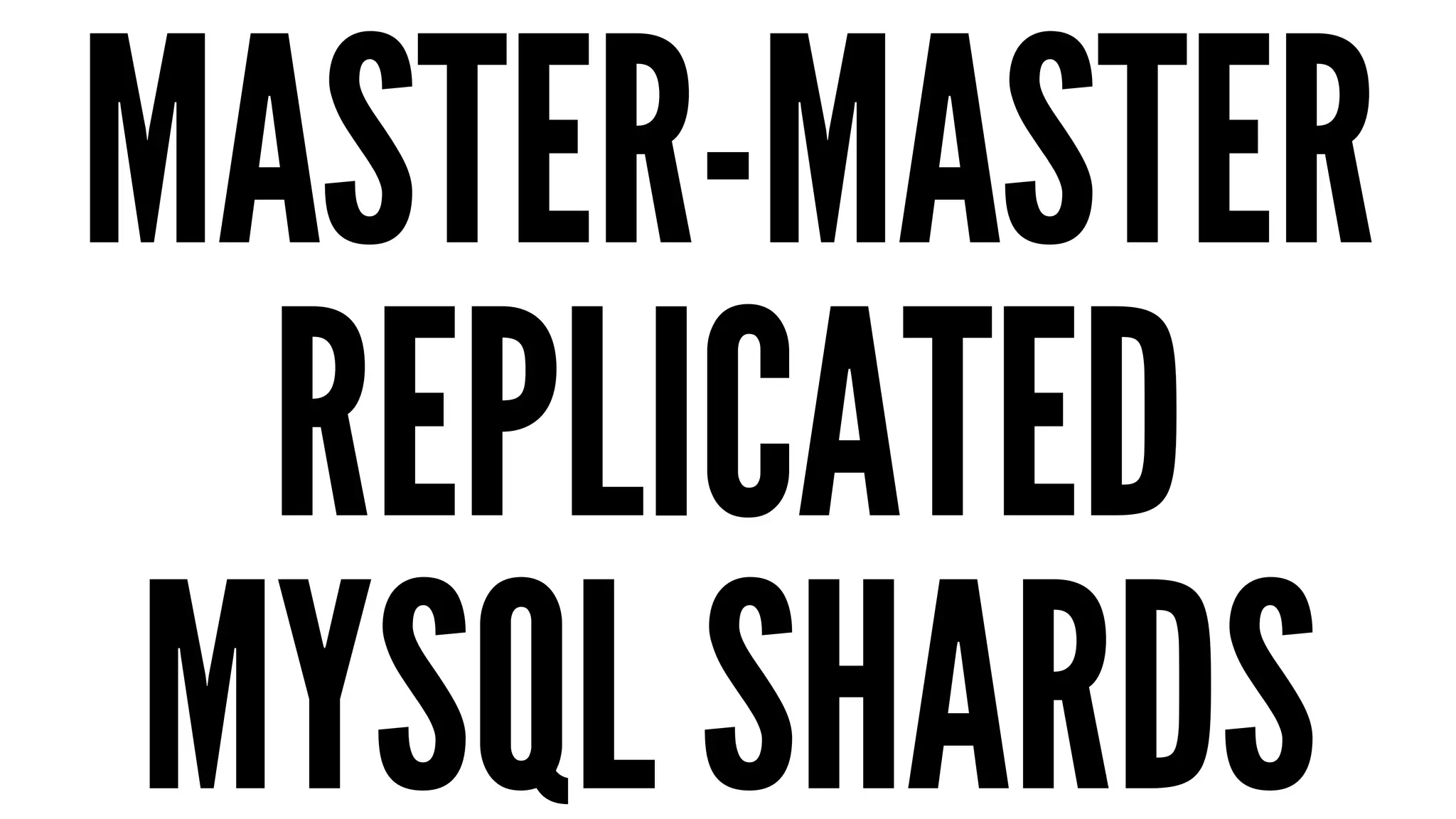 MASTER-MASTER 
REPLICATED 
MYSQL SHARDS 
 