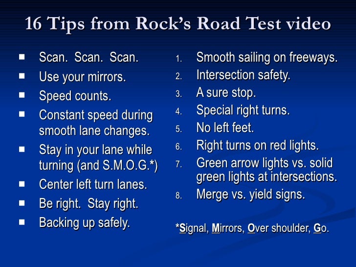 dmv california driving test tips