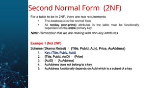 Normalization of database from first normal form to 5th normal form | PPT