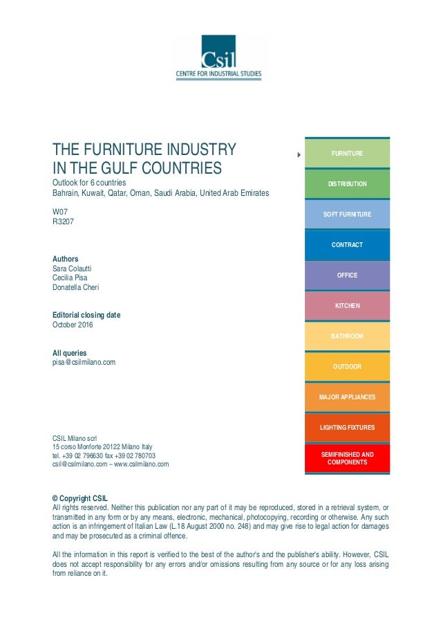 The furniture industry in the Gulf countries - Saudi Arabia, United Arab Emirates, Bahrain 