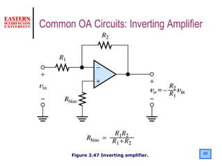 46Figure 2.47 Inverting amplifier.
Common OA Circuits: Inverting Amplifier
 