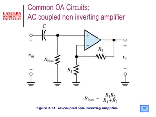 50Figure 2.51 Ac-coupled non-inverting amplifier.
Common OA Circuits:
AC coupled non inverting amplifier
 