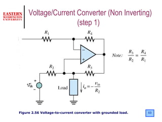 60Figure 2.56 Voltage-to-current converter with grounded load.
Voltage/Current Converter (Non Inverting)
(step 1)
 