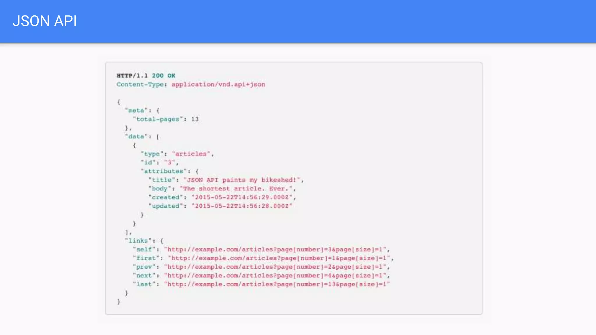 JSON API