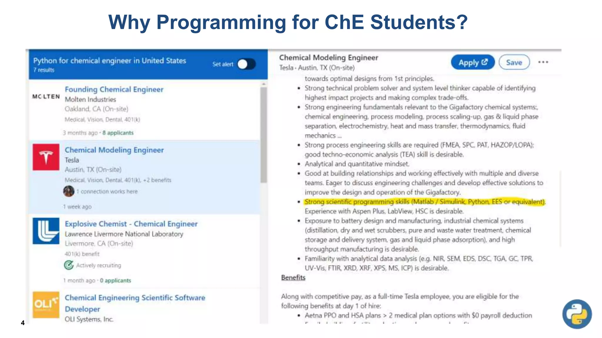 Why Programming for ChE Students?
4
 