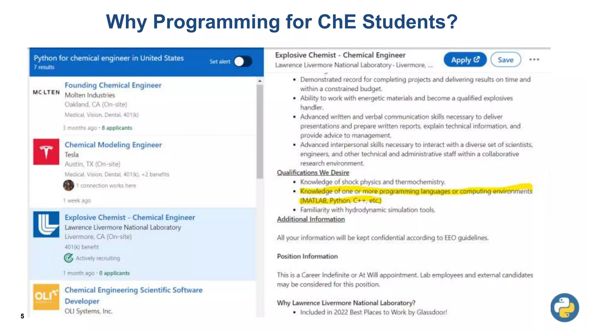 Why Programming for ChE Students?
5
 