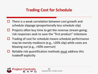 Session W1 - Reliable Risk Quantification For Project Cost and Schedule ...