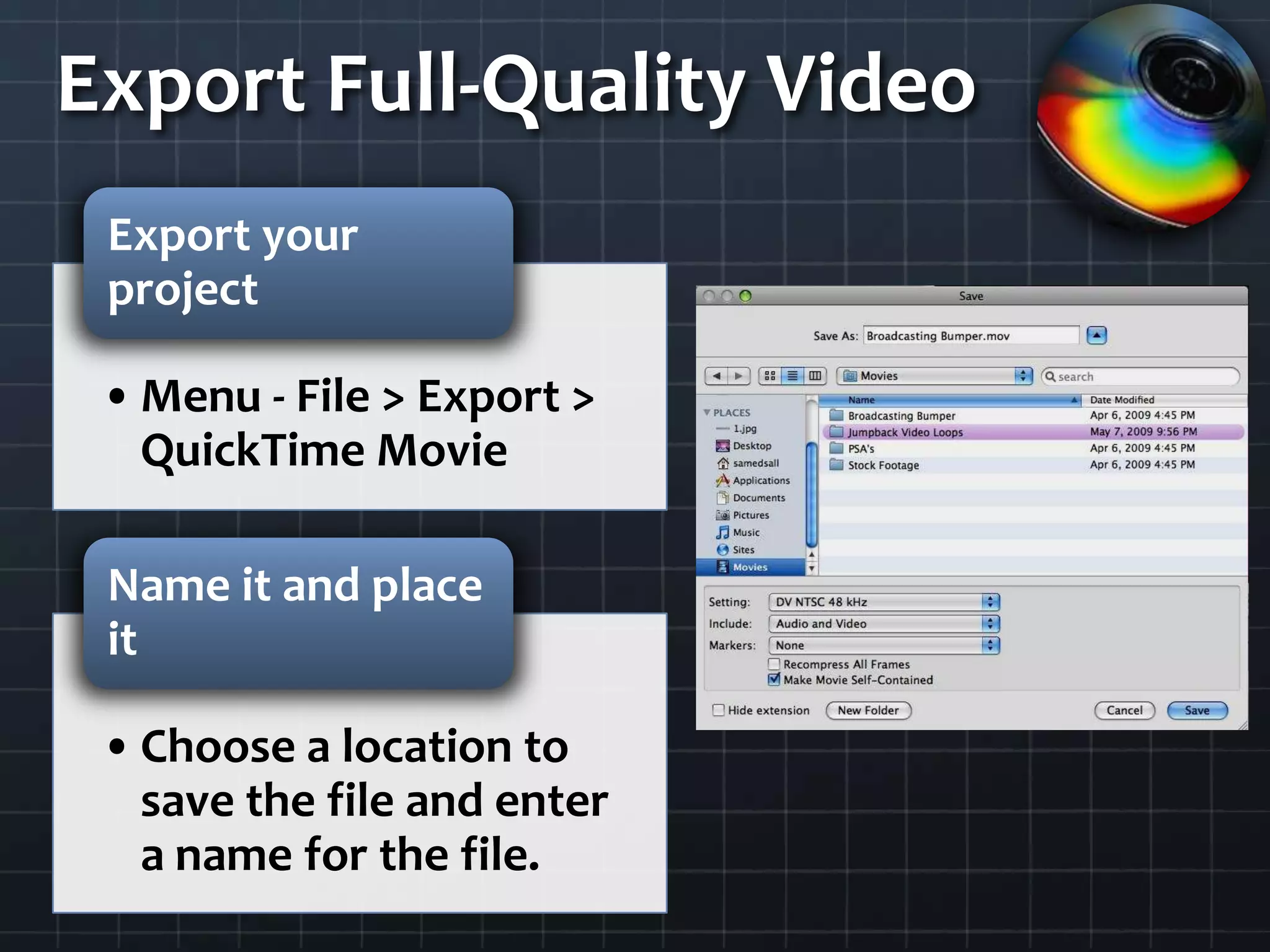 Export Full-Quality Video