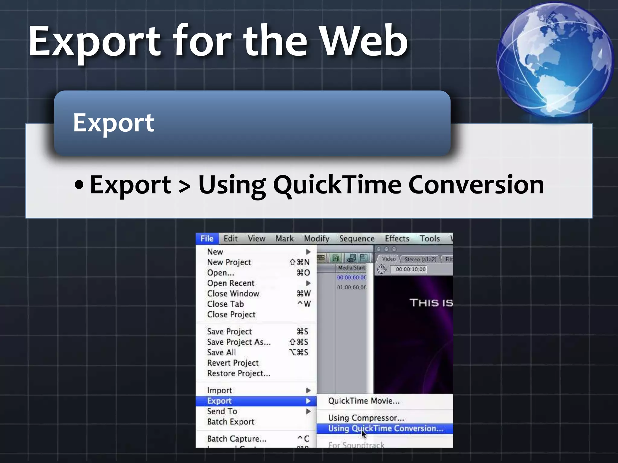 Export for the Web
