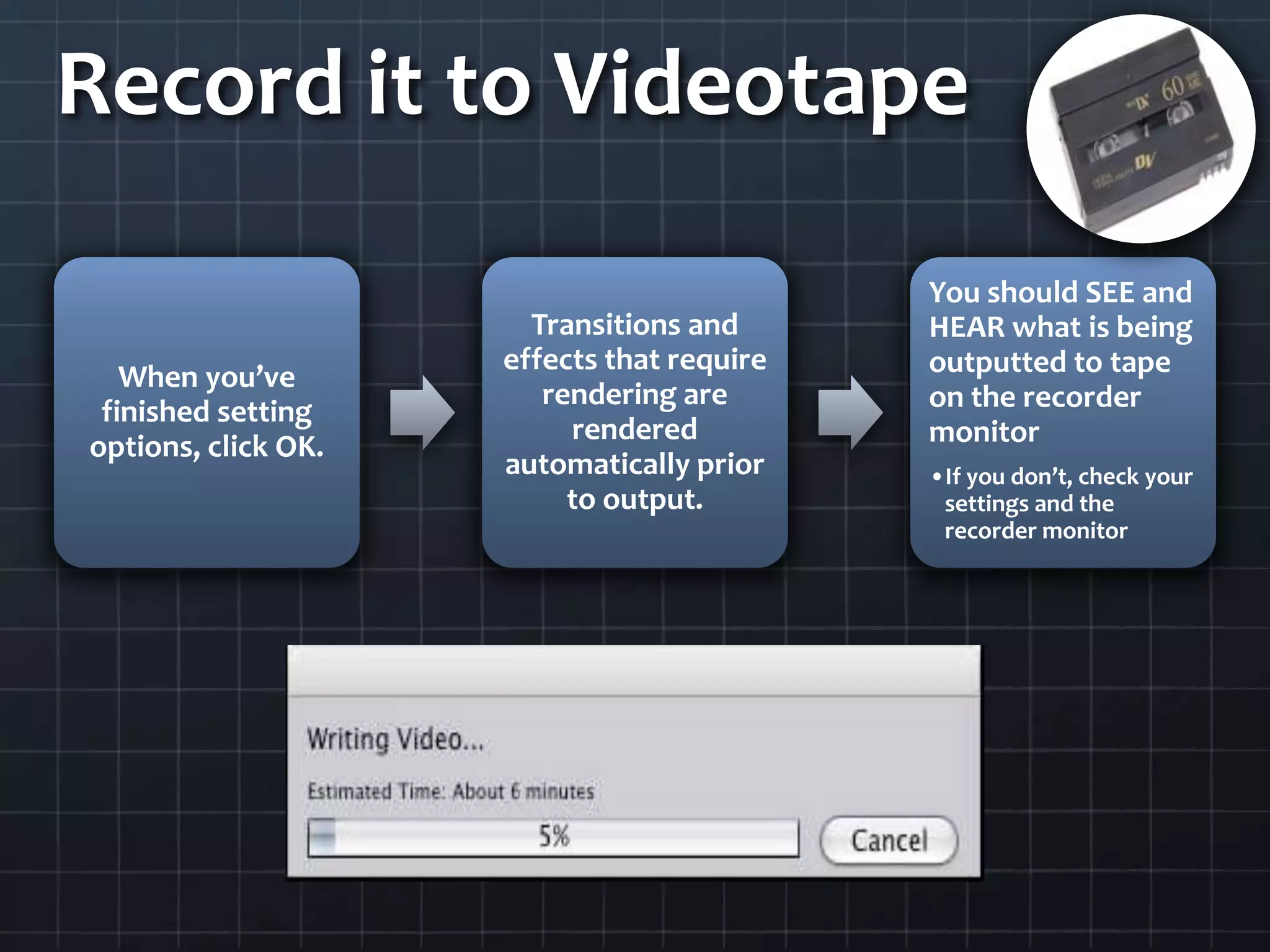 Record it to Videotape