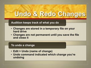 Undo & Redo Changes