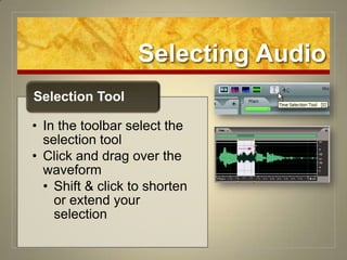 Selecting Audio