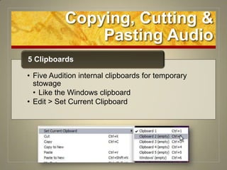 Copying, Cutting & Pasting Audio