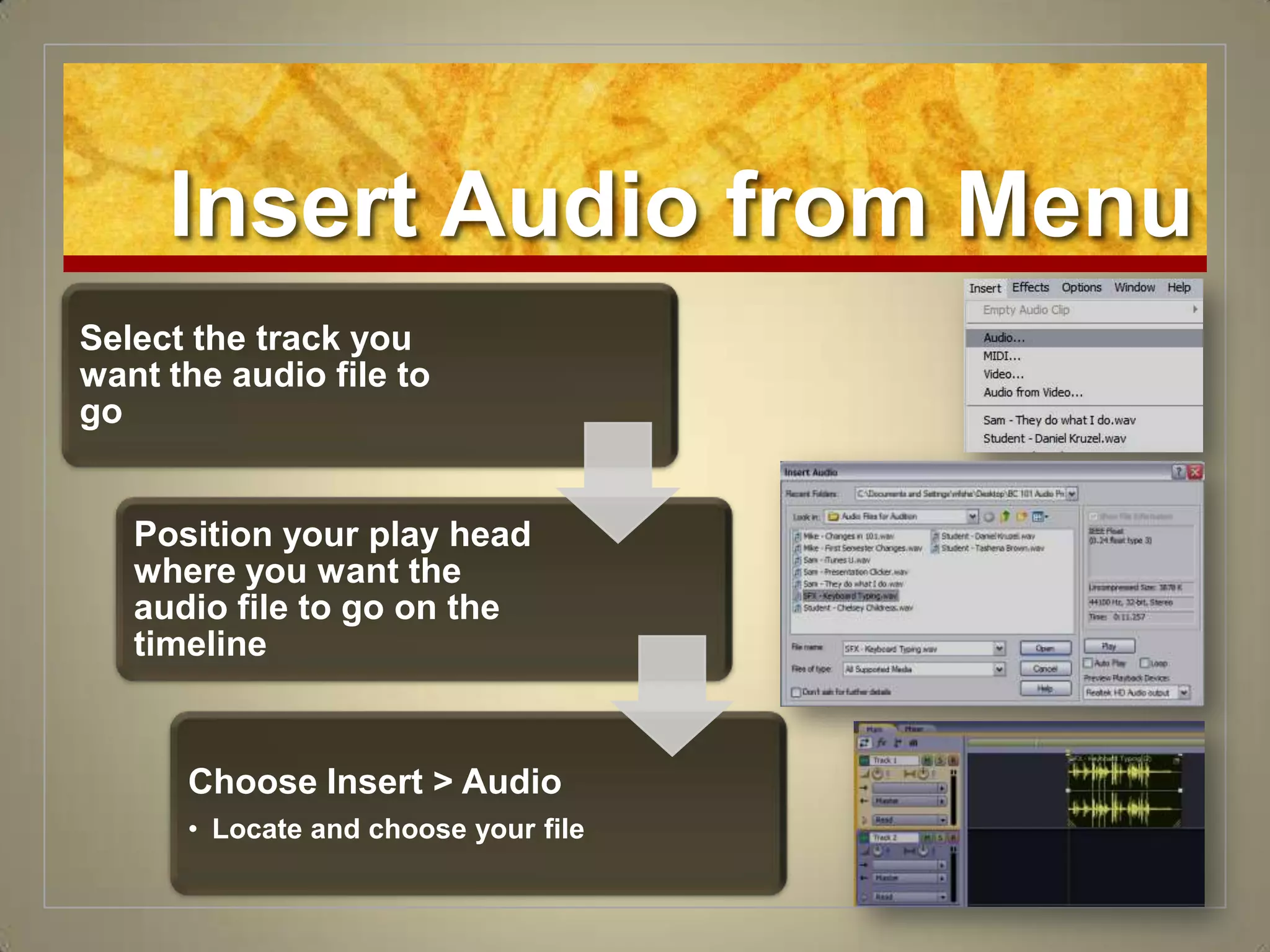 Importing Files Into Adobe Audition PPT