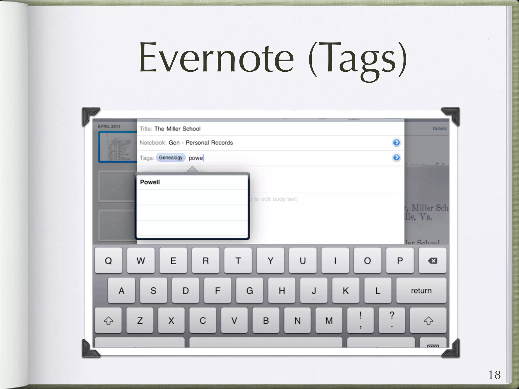 Evernote (Tags)




                  18
 