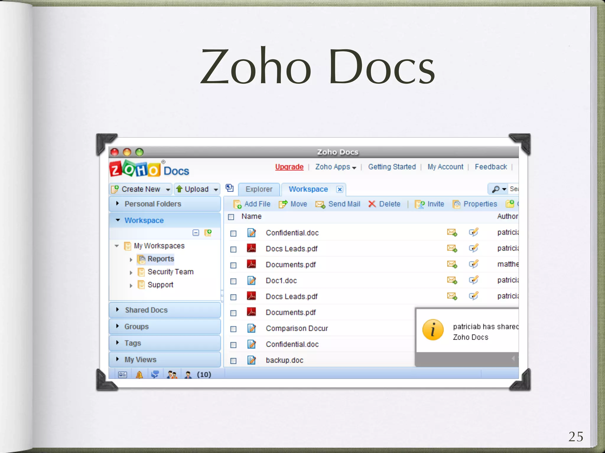 Zoho Docs




            25
 