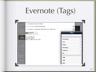 Evernote (Tags)




                  17
 