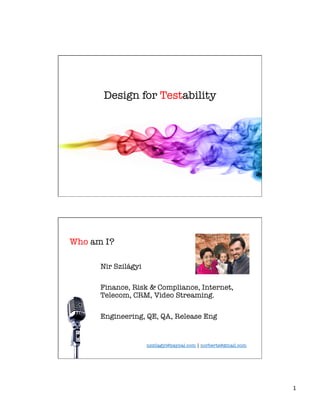 Design for Testability in Practice | PDF | Computer Software and ...