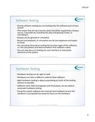 Agile Testing for Embedded and IoT Software Development Slide 10