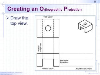 Copyright ©2006 by K. Plantenberg
Restricted use only
Creating an Orthographic Projection
 Draw the
top view.
 