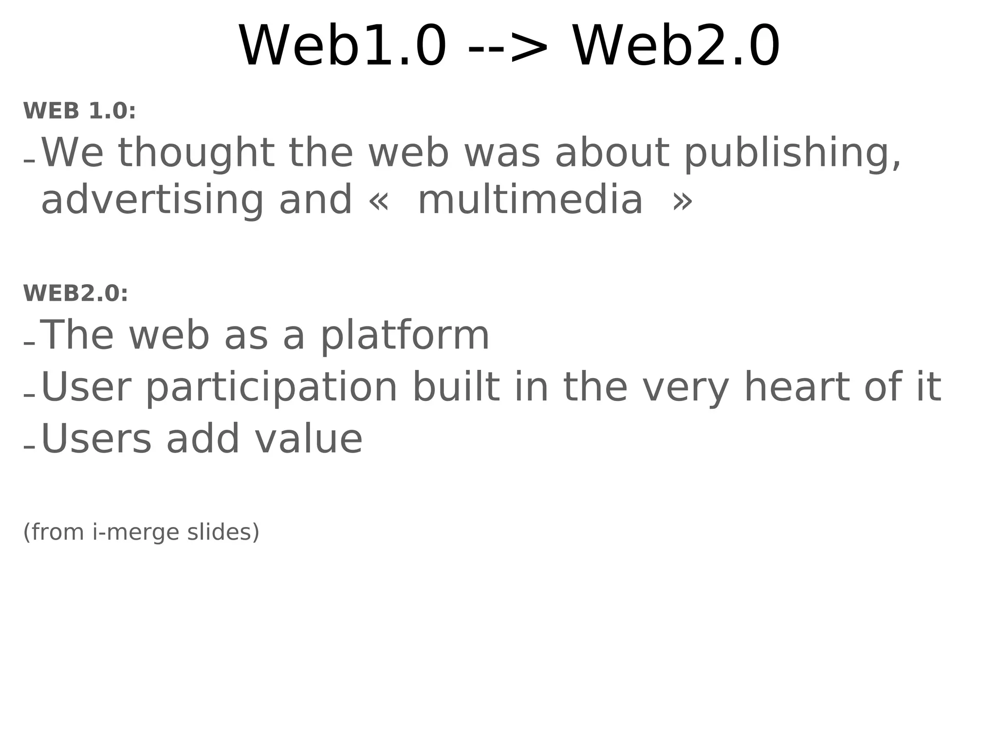 Web2.0: from "I know nothing" to "I know something" in 2 hours (what?!?)