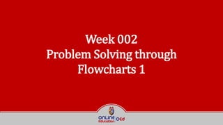 Week 002
Problem Solving through
Flowcharts 1
 