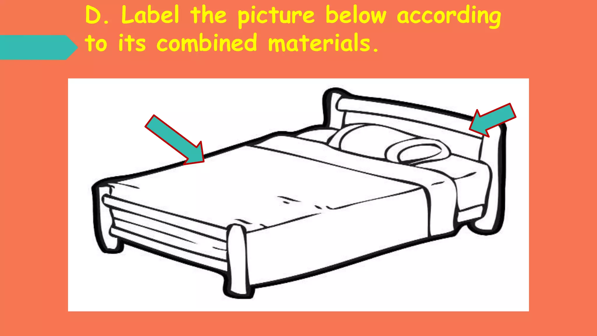 D. Label the picture below according
to its combined materials.
 