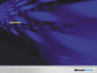NG TCP/IP Next Generation TCP/IP in Vista and “Longhorn” A new, fully re-worked replacement of the old TCP/IP stack Dual-stack IPv6 implementation, with now obligatory IPSec IPv6 is more secure than IPv4 by design, esp.: Privacy, tracking, network port scanning, confidentiality and integrity Other network-level security enhancements for both IPv4 and IPv6 Strong Host model Windows Filtering Platform Improved stack-level  resistance to  all known  TCP/IP-based denial of service and other types of network attacks Routing Compartments Auto-configuration and no-restart reconfiguration 