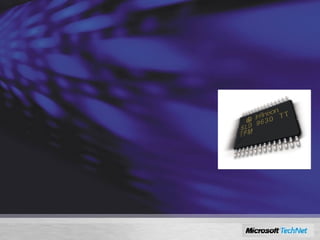 Trusted Platform Module TPM Chip Version 1.2 Hardware present in the computer, usually a chip on the motherboard Securely stores credentials, such as a private key of a machine certificate and is crypto-enabled Effectively, the essence of a smart smartcard TPM can be used to request encryption and digital signing of code and files and for mutual authentication of devices See www.trustedcomputinggroup.org 