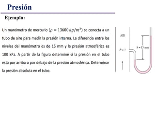 Presión
Ejemplo:
 