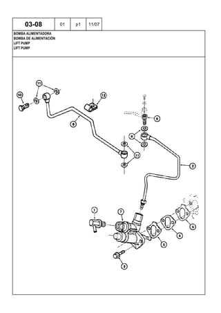 LIFT PUMP
LIFT PUMP
BOMBA DE ALIMENTACIÓN
03-08 01 p1 11/07
BOMBA ALIMENTADORA
 