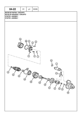 STARTER - ASSEMBLY
STARTER - ASSEMBLY
MOTOR DE ARRANQUE - CONJUNTO
04-22 01 p1 03/09
MOTOR DE PARTIDA - CONJUNTO
 