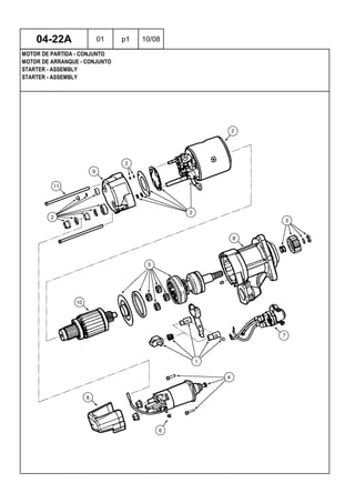 STARTER - ASSEMBLY
STARTER - ASSEMBLY
MOTOR DE ARRANQUE - CONJUNTO
04-22A 01 p1 10/08
MOTOR DE PARTIDA - CONJUNTO
 