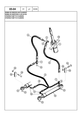 STEERING PUMP TO CYLINDERS
STEERING PUMP TO CYLINDERS
BOMBA DE DIRECCIÓN A LOS GATOS
05-04 01 p1 03/09
BOMBA DE DIREÇÃO AOS CILINDROS
 