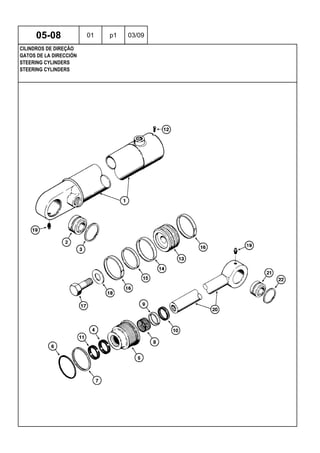 STEERING CYLINDERS
STEERING CYLINDERS
GATOS DE LA DIRECCIÓN
05-08 01 p1 03/09
CILINDROS DE DIREÇÃO
 