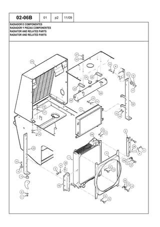 RADIATOR AND RELATED PARTS
RADIATOR AND RELATED PARTS
RADIADOR Y PIEZAS COMPONENTES
02-06B 01 p2 11/09
RADIADOR E COMPONENTES
 