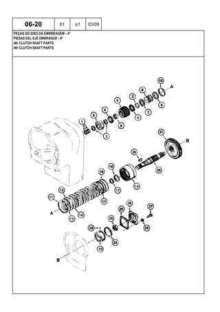 4th CLUTCH SHAFT PARTS
4th CLUTCH SHAFT PARTS
PIEZAS DEL EJE EMBRAGUE - 4ª
06-20 01 p1 03/09
PEÇAS DO EIXO DA EMBREAGEM - 4ª
 