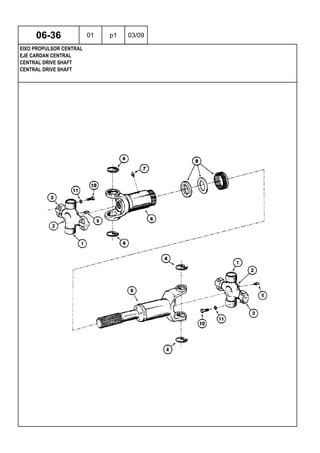 CENTRAL DRIVE SHAFT
CENTRAL DRIVE SHAFT
EJE CARDAN CENTRAL
06-36 01 p1 03/09
EIXO PROPULSOR CENTRAL
 