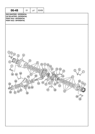 FRONT AXLE - DIFFERENTIAL
FRONT AXLE - DIFFERENTIAL
EJE DELANTERO - DIFERENCIAL
06-48 01 p1 03/09
EIXO DIANTEIRO - DIFERENCIAL
 