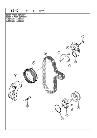 WATER PUMP - ASSEMBLY
WATER PUMP - ASSEMBLY
BOMBA DE AGUA - CONJUNTO
02-12 01 p1 03/09
BOMBA D'ÁGUA - CONJUNTO
 