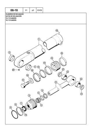 TILT CYLINDERS
TILT CYLINDERS
GATOS DE INCLINACIÓN
08-18 01 p2 03/09
CILINDROS DE INCLINAÇÃO
 