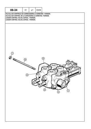 LOADER CONTROL VALVE (2 SPOOL - PARKER)
LOADER CONTROL VALVE (2 SPOOL - PARKER)
VALVULA DE CONTROL DE LA CARGADORA (2 CARRETES - PARKER)
08-34 01 p1 03/09
VÁLVULA DE CONTROLE DA CARREGADEIRA (2 CARRETÉIS - PARKER)
 