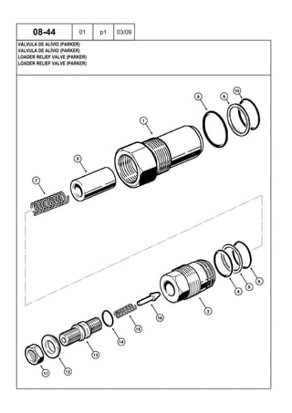 LOADER RELIEF VALVE (PARKER)
LOADER RELIEF VALVE (PARKER)
VALVULA DE ALÍVIO (PARKER)
08-44 01 p1 03/09
VÁLVULA DE ALÍVIO (PARKER)
 