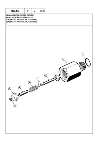 LOADER BACK PRESSURE VALVE (PARKER)
LOADER BACK PRESSURE VALVE (PARKER)
VALVULA CONTRA PRESIÓN (PARKER)
08-46 01 p1 03/09
VÁLVULA CONTRA PRESSÃO (PARKER)
 
