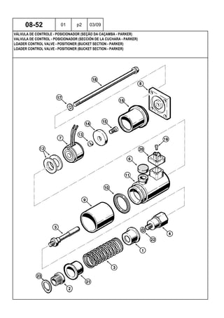 LOADER CONTROL VALVE - POSITIONER (BUCKET SECTION - PARKER)
LOADER CONTROL VALVE - POSITIONER (BUCKET SECTION - PARKER)
VALVULA DE CONTROL - POSICIONADOR (SECCIÓN DE LA CUCHARA - PARKER)
08-52 01 p2 03/09
VÁLVULA DE CONTROLE - POSICIONADOR (SEÇÃO DA CAÇAMBA - PARKER)
 