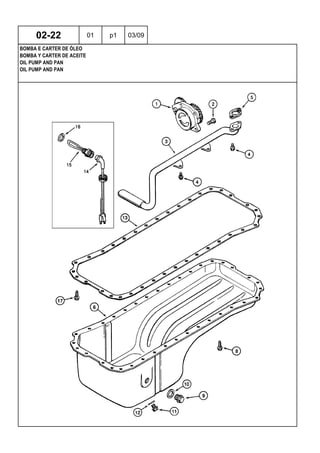 OIL PUMP AND PAN
OIL PUMP AND PAN
BOMBA Y CARTER DE ACEITE
02-22 01 p1 03/09
BOMBA E CARTER DE ÓLEO
 