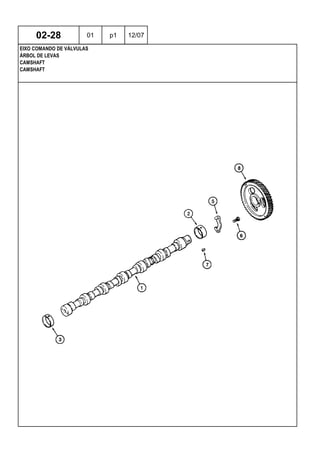 CAMSHAFT
CAMSHAFT
ÁRBOL DE LEVAS
02-28 01 p1 12/07
EIXO COMANDO DE VÁLVULAS
 