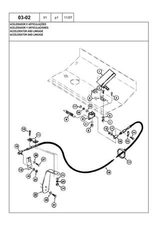ACCELERATOR AND LINKAGE
ACCELERATOR AND LINKAGE
ACELERADOR Y ARTICULACIONES
03-02 01 p1 11/07
ACELERADOR E ARTICULAÇÕES
 