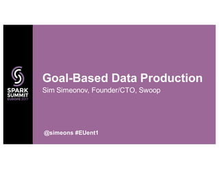 Sim Simeonov, Founder/CTO, Swoop
Goal-Based Data Production
@simeons #EUent1
 