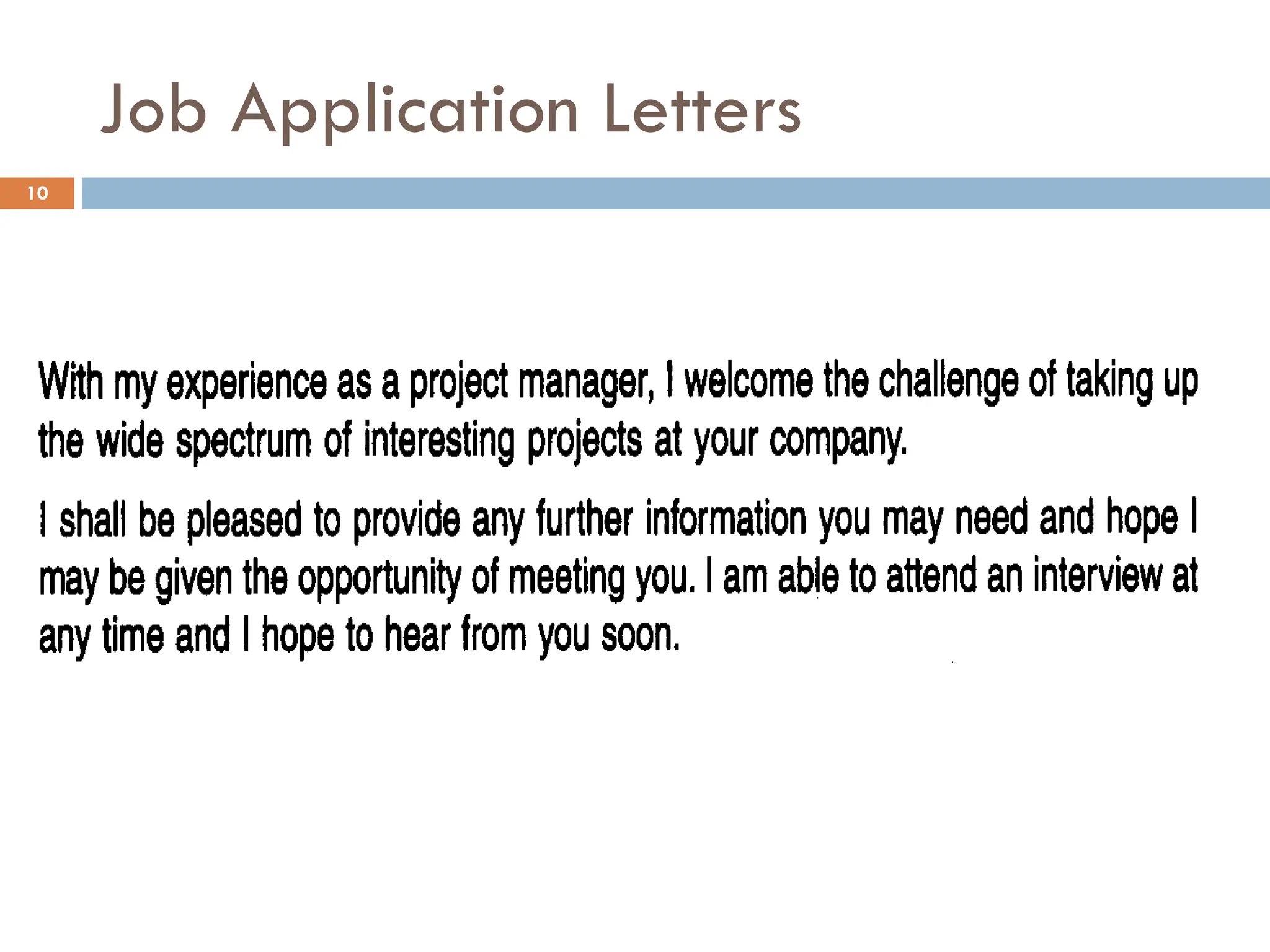 Job Application Letters
10
 